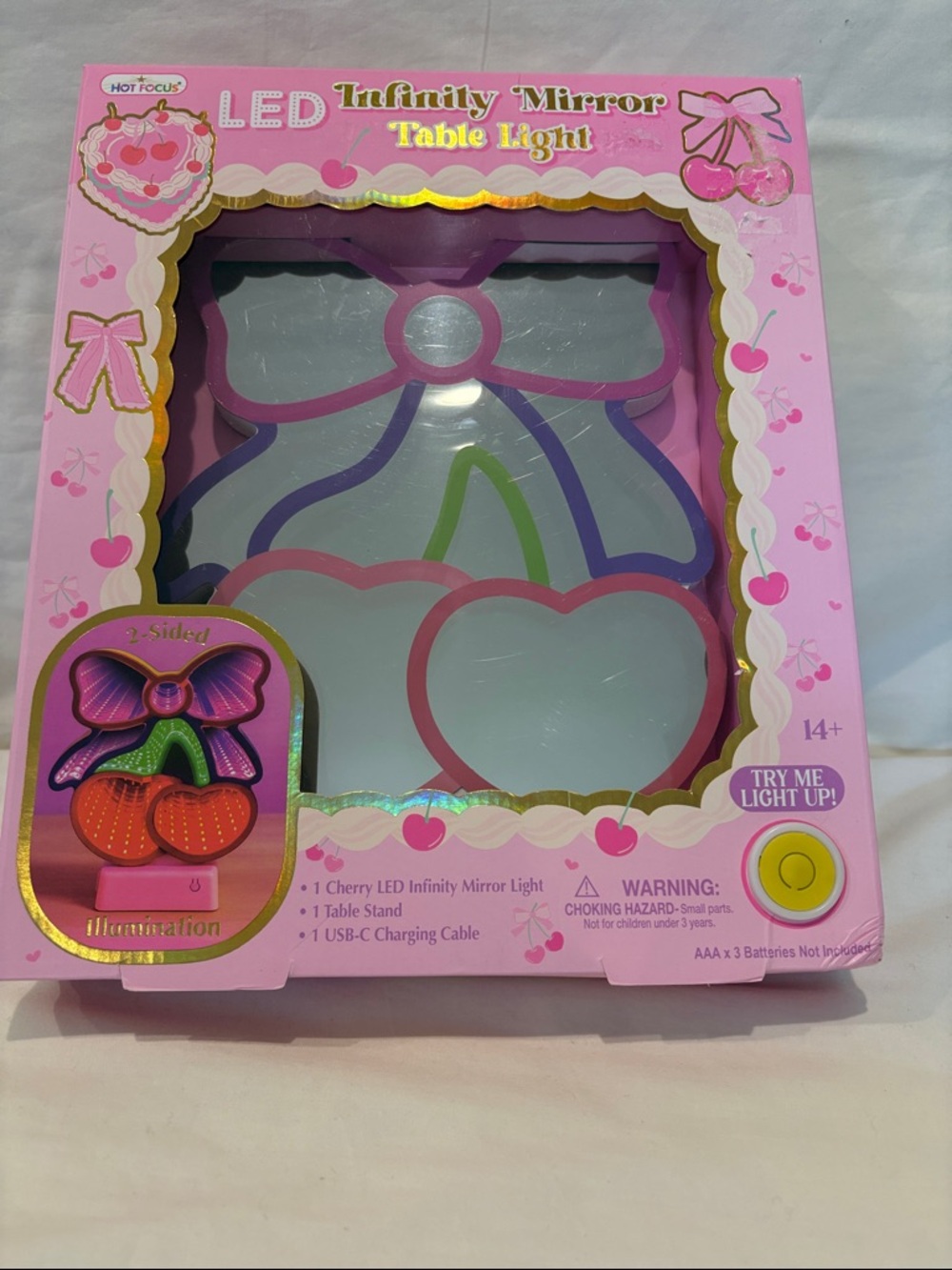 HOT FOCUS Cherry-Shaped LED Double Sided Infinity Mirror- Table Light